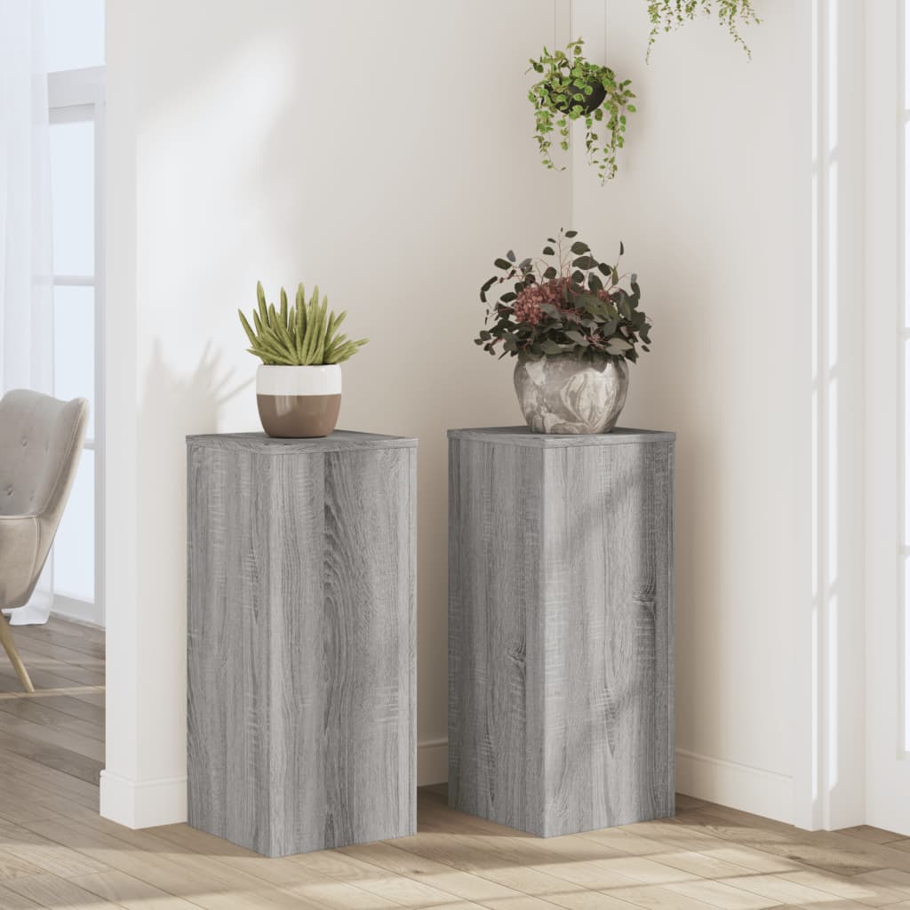 vidaXL plantestativer 2 stk. 30x30x70 cm konstrueret træ grå sonoma-eg vidaXL plantestativer 2 stk. 30x30x70 cm konstrueret træ grå sonoma-eg