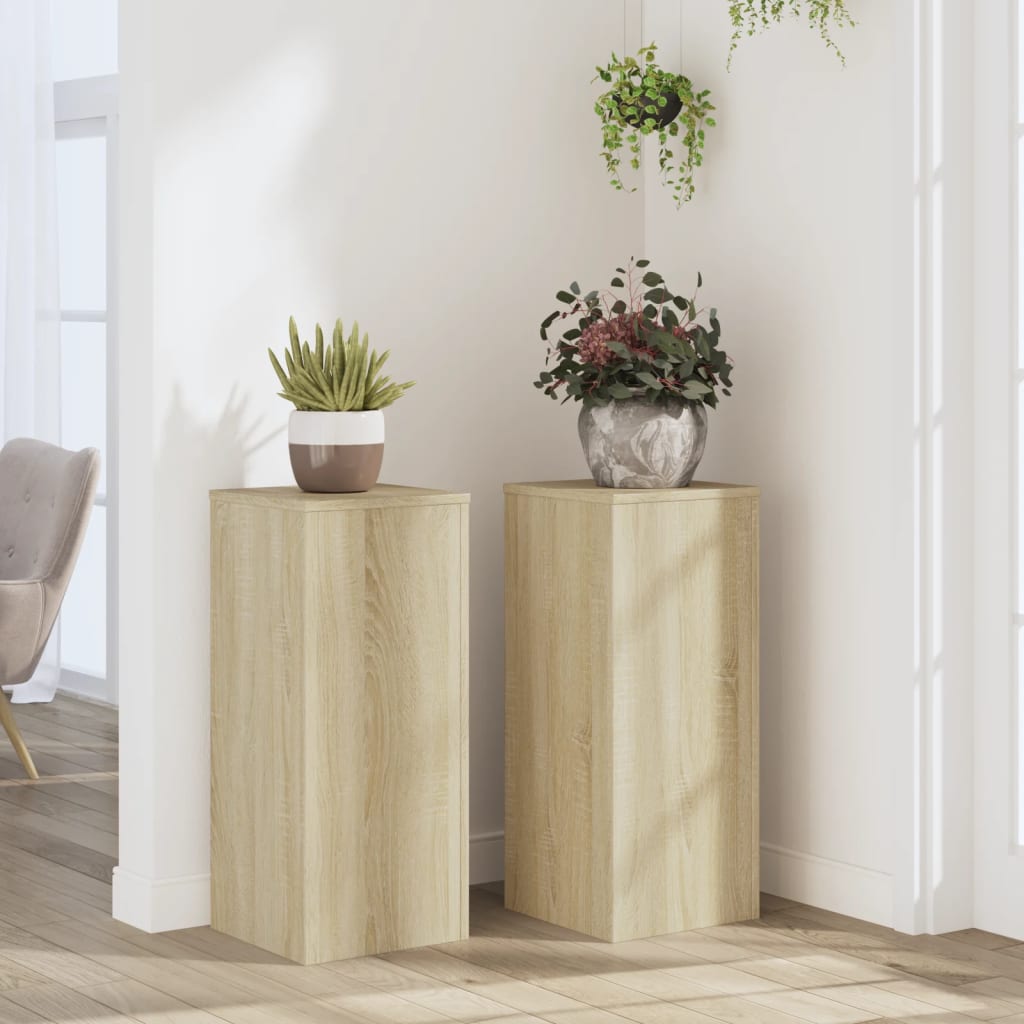 vidaXL plantestativer 2 stk. 30x30x70 cm konstrueret træ sonoma-eg vidaXL plantestativer 2 stk. 30x30x70 cm konstrueret træ sonoma-eg