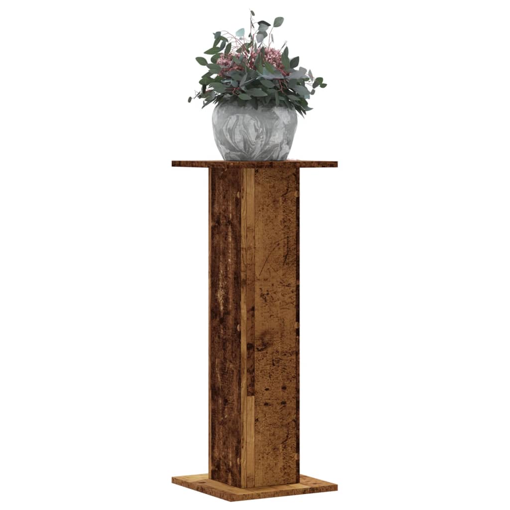 vidaXL plantestativer 2 stk. 30x30x80 cm konstrueret træ antikt træ vidaXL plantestativer 2 stk. 30x30x80 cm konstrueret træ antikt træ