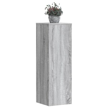 vidaXL plantestativer 2 stk. 33x33x100cm konstrueret træ grå sonoma-eg
