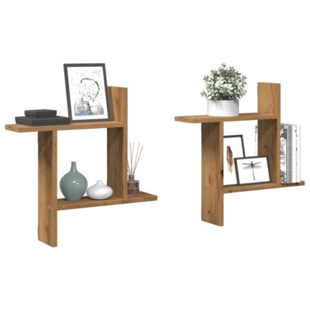 vidaXL plantestativer 2 stk. 50x12x50 cm konstrueret træ egetræsfarve