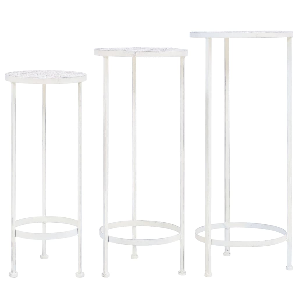 vidaXL plantestativer 3 dele vintagestil metal antik hvid vidaXL plantestativer 3 dele vintagestil metal antik hvid