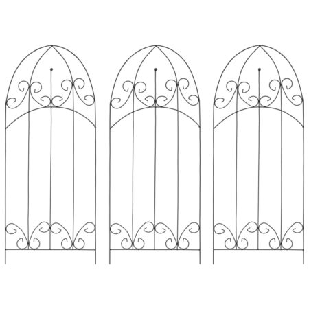 vidaXL plantestativer 3 stk. 40x100 cm jern sort