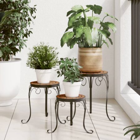 vidaXL plantestativer 3 stk. keramik terracottafarvet