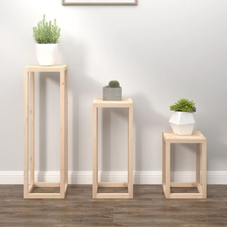 vidaXL plantestativer 3 stk. massivt fyrretræ
