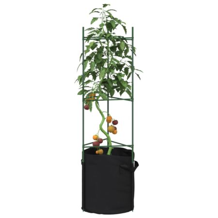 vidaXL plantestativer med planteposer 2 stk. 116 cm stål og PP