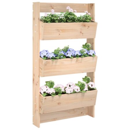 vidaXL plantevæg 60x18,5x110 cm 3 niveauer massivt fyrretræ