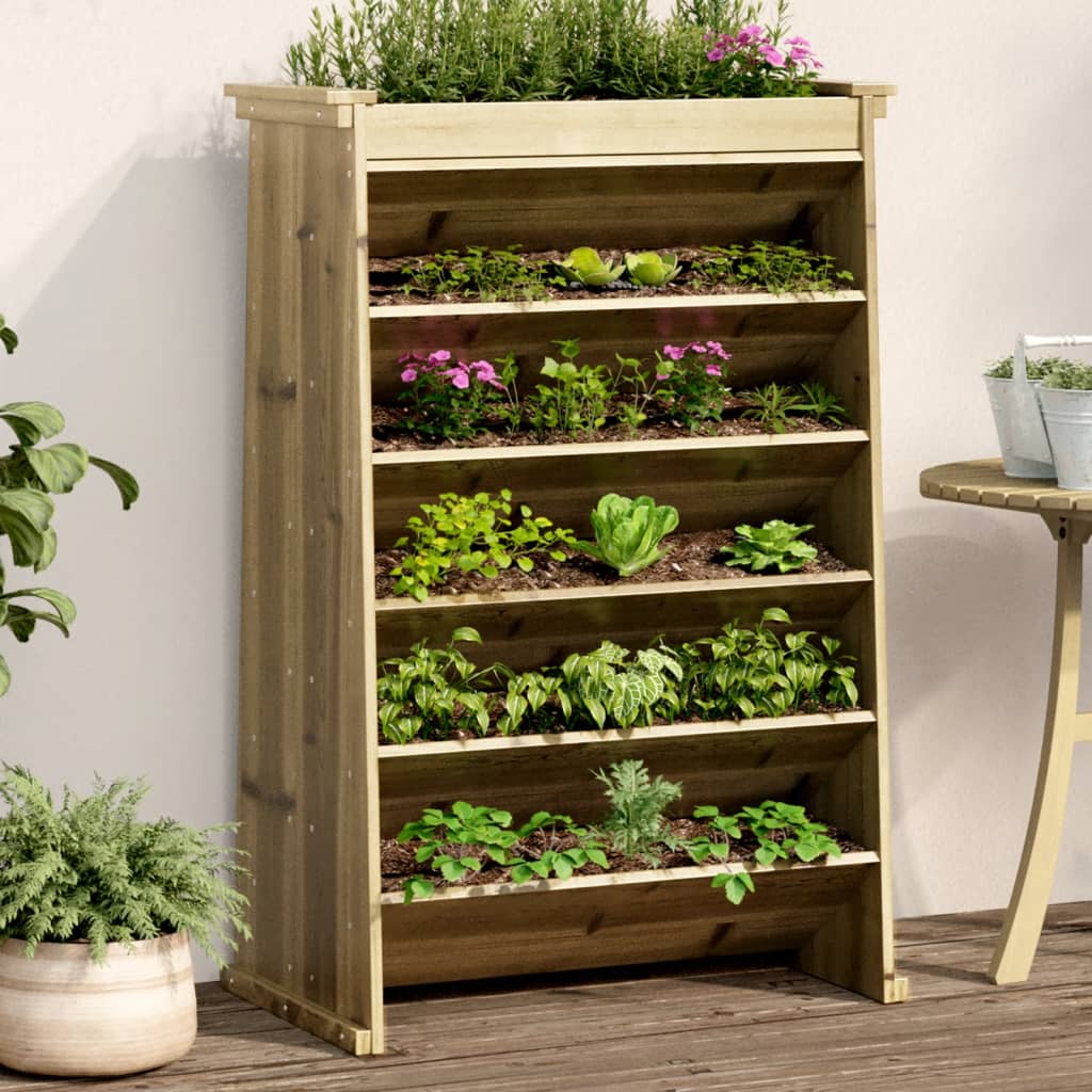 vidaXL plantevæg 69x40x101,5 cm 6 niveauer imprægneret fyrretræ vidaXL plantevæg 69x40x101,5 cm 6 niveauer imprægneret fyrretræ