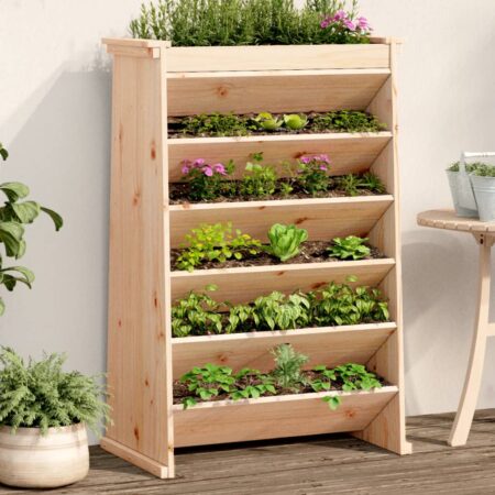 vidaXL plantevæg 69x40x101,5 cm 6 niveauer massivt fyrretræ
