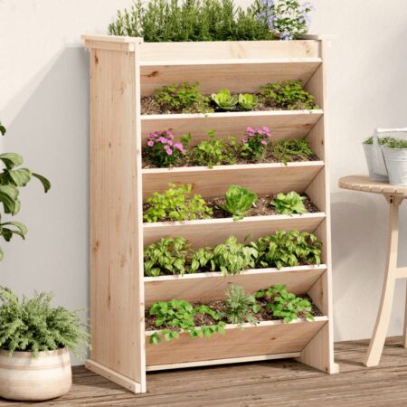 vidaXL plantevæg 69x40x101,5 cm 6 niveauer massivt fyrretræ