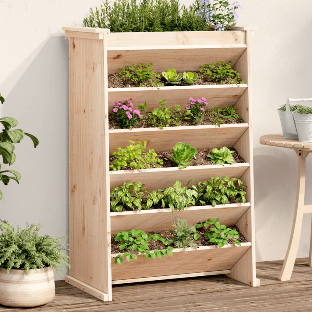vidaXL plantevæg 69x40x101,5 cm 6 niveauer massivt fyrretræ vidaXL plantevæg 69x40x101,5 cm 6 niveauer massivt fyrretræ