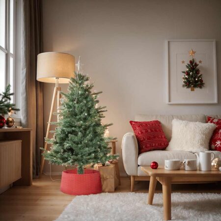 vidaXL skjuler til juletræsfod Ø56x23 cm plast rød