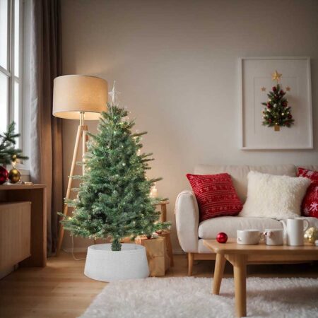 vidaXL skjuler til juletræsfod Ø65x23 cm plast hvid