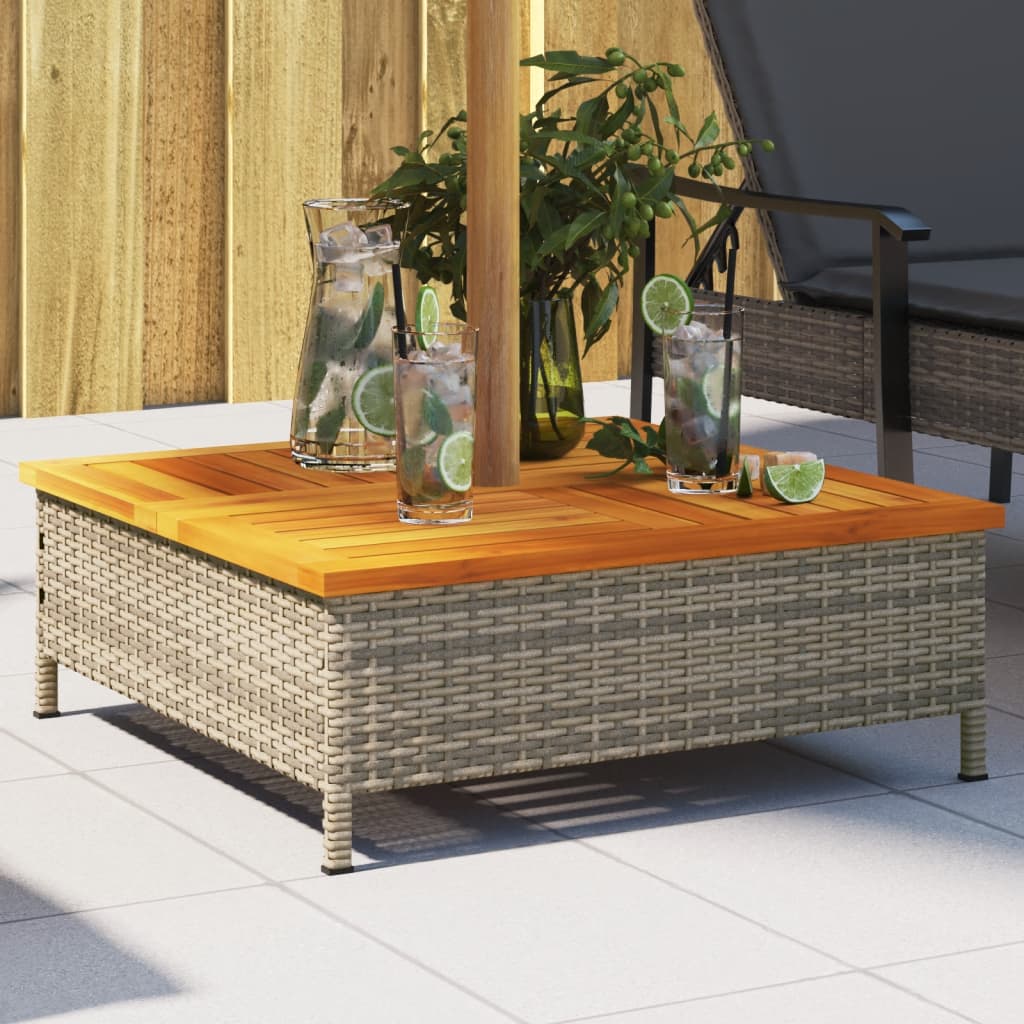 vidaXL skjuler til parasolfod 70x70x25 cm polyrattan og akacietræ grå vidaXL skjuler til parasolfod 70x70x25 cm polyrattan og akacietræ grå
