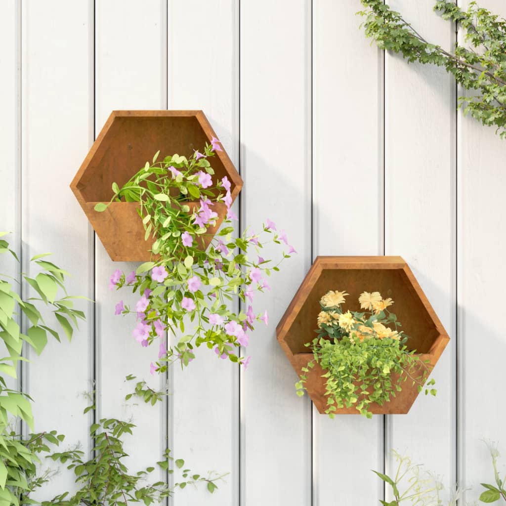 vidaXL væghængte plantekasser 2 stk. 30x10x25 cm cortenstål rustfarvet vidaXL væghængte plantekasser 2 stk. 30x10x25 cm cortenstål rustfarvet